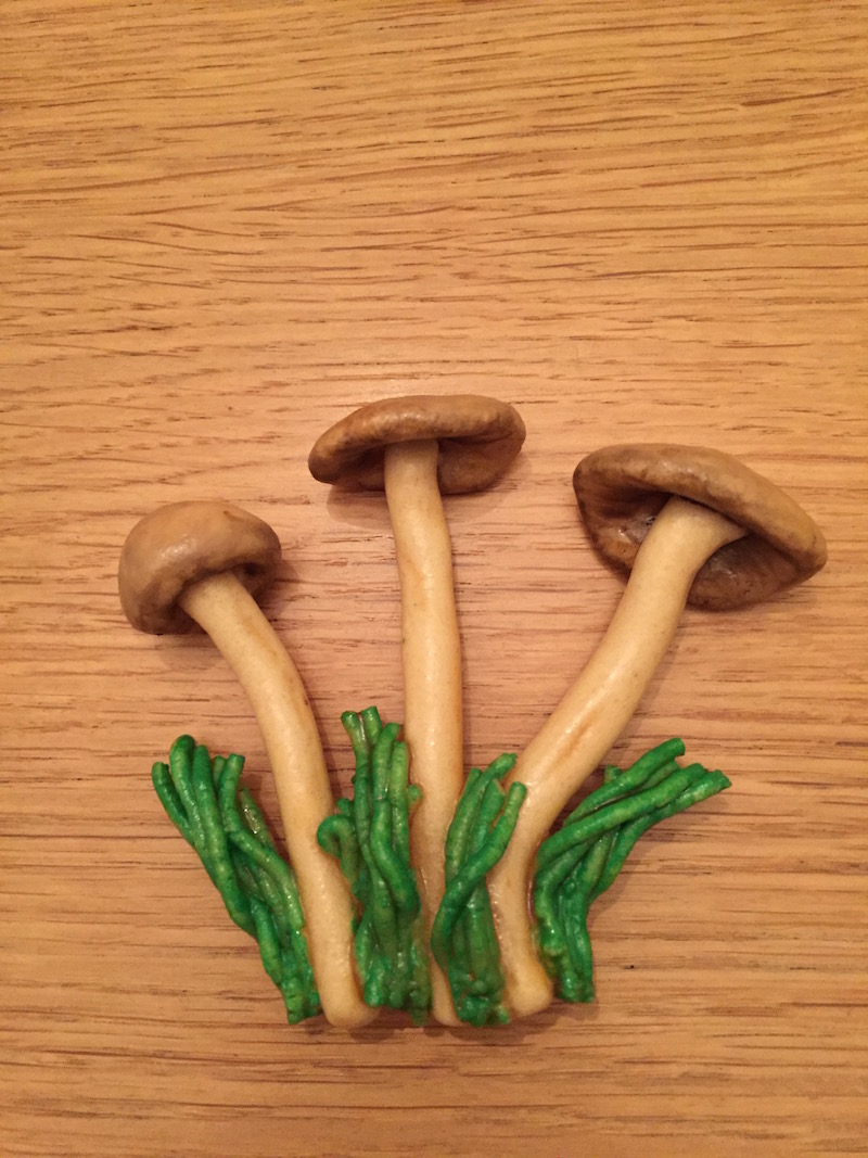 salt dough mushrooms